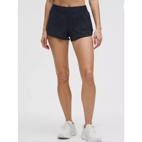 Lululemon Womens Hotty Hot High Rise Lined Midnight Blue Short 2.5" NEW Sz 4